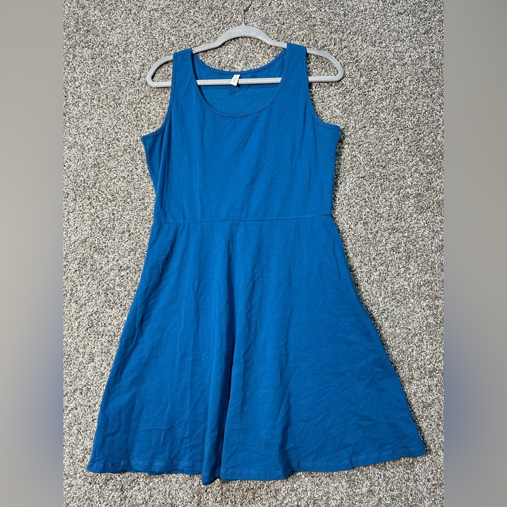 NWOT Sleeveless Racerback Flared Tank Mini Dress Size Large - Picture 3 of 6